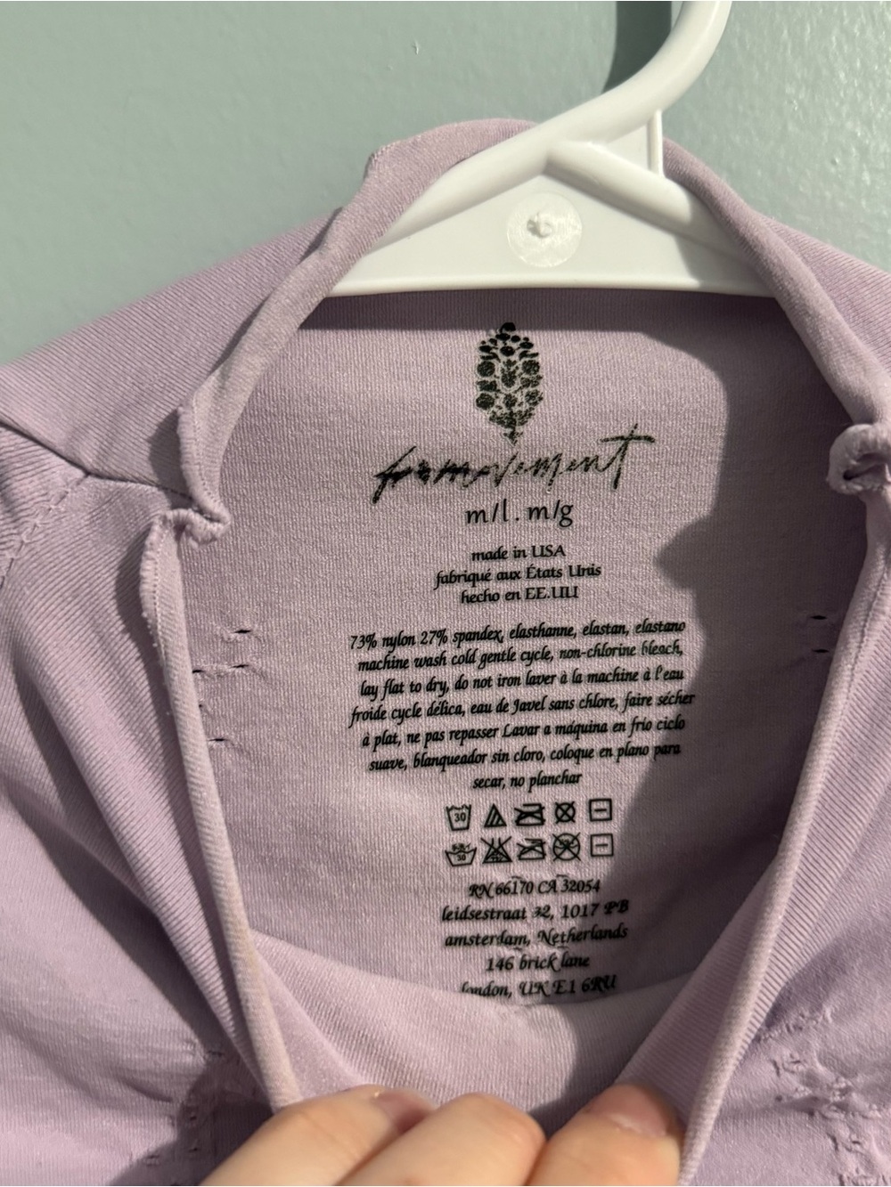 Free People Movement purple Good Karma high neck long sleeve top size M/L - Picture 4 of 6